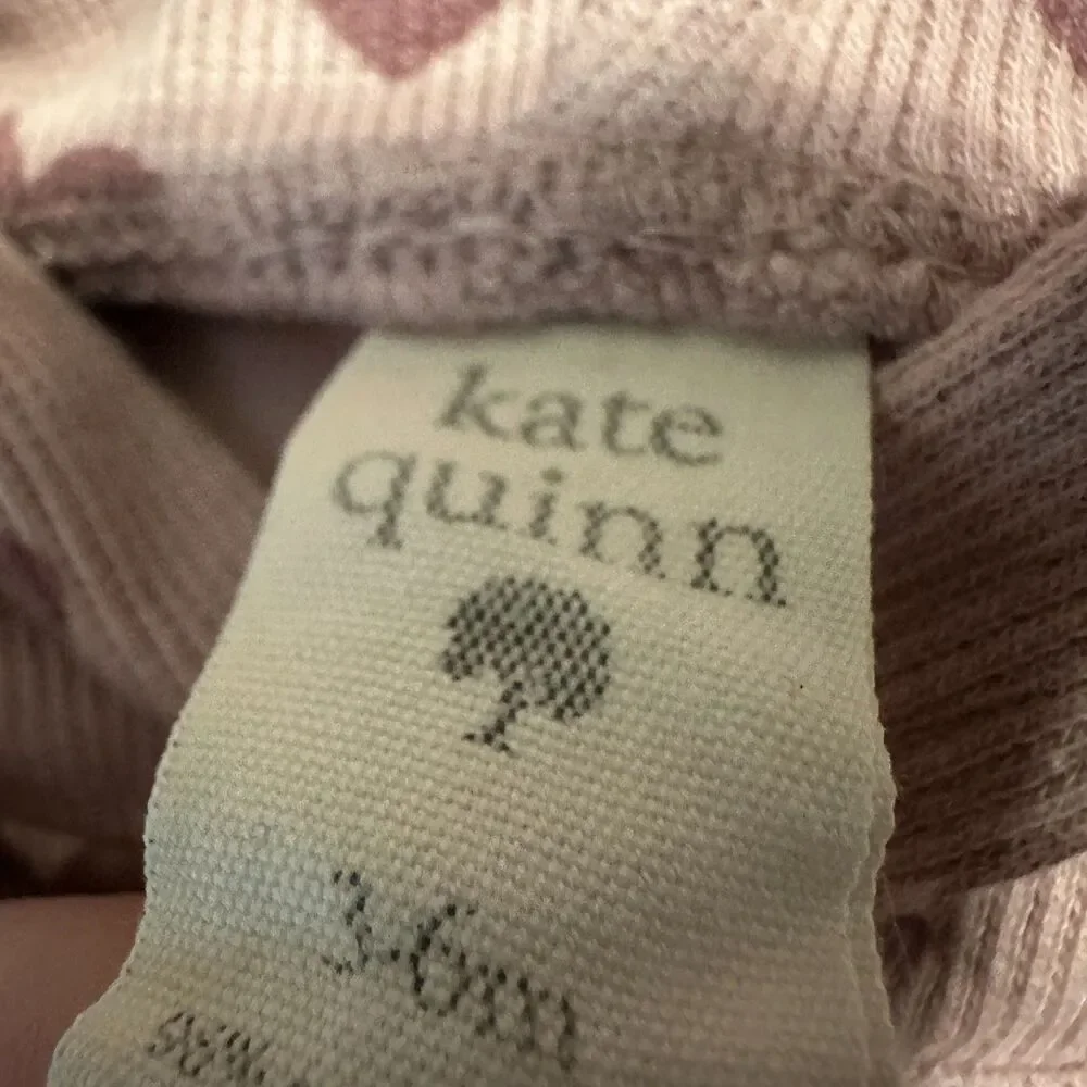 Kate Quinn Girl 3-6 Months Hooded Jumpsuit Pink Hearts Cotton Long Sleeve Romper